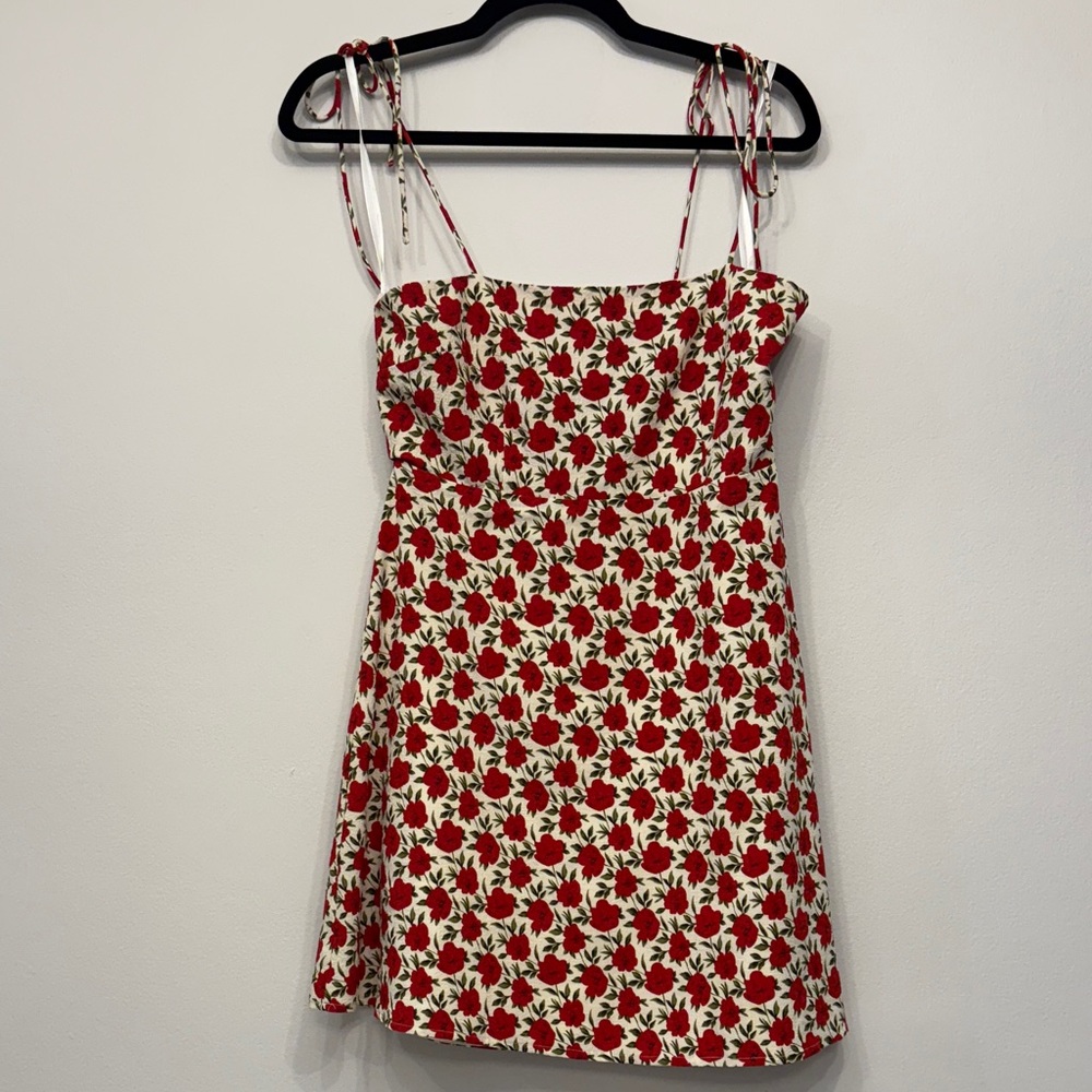 Superdown Red and White Floral Mini Dress